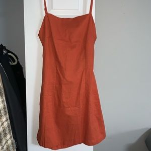 Orange Open Back Mini Dress